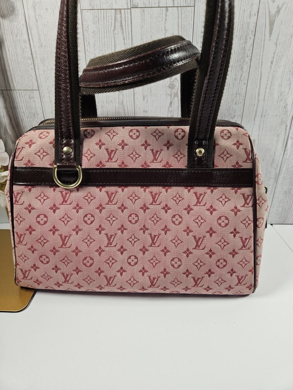 Louis Vuitton Josephine PM Monogram Mini Lin Cherry Handbag Tote Bag M92215